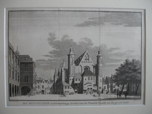 Gravenhage, 'S. - Het Binnenhof in 's Gravenhage, te zien van de Finantie Kamer na de groote Zaal.