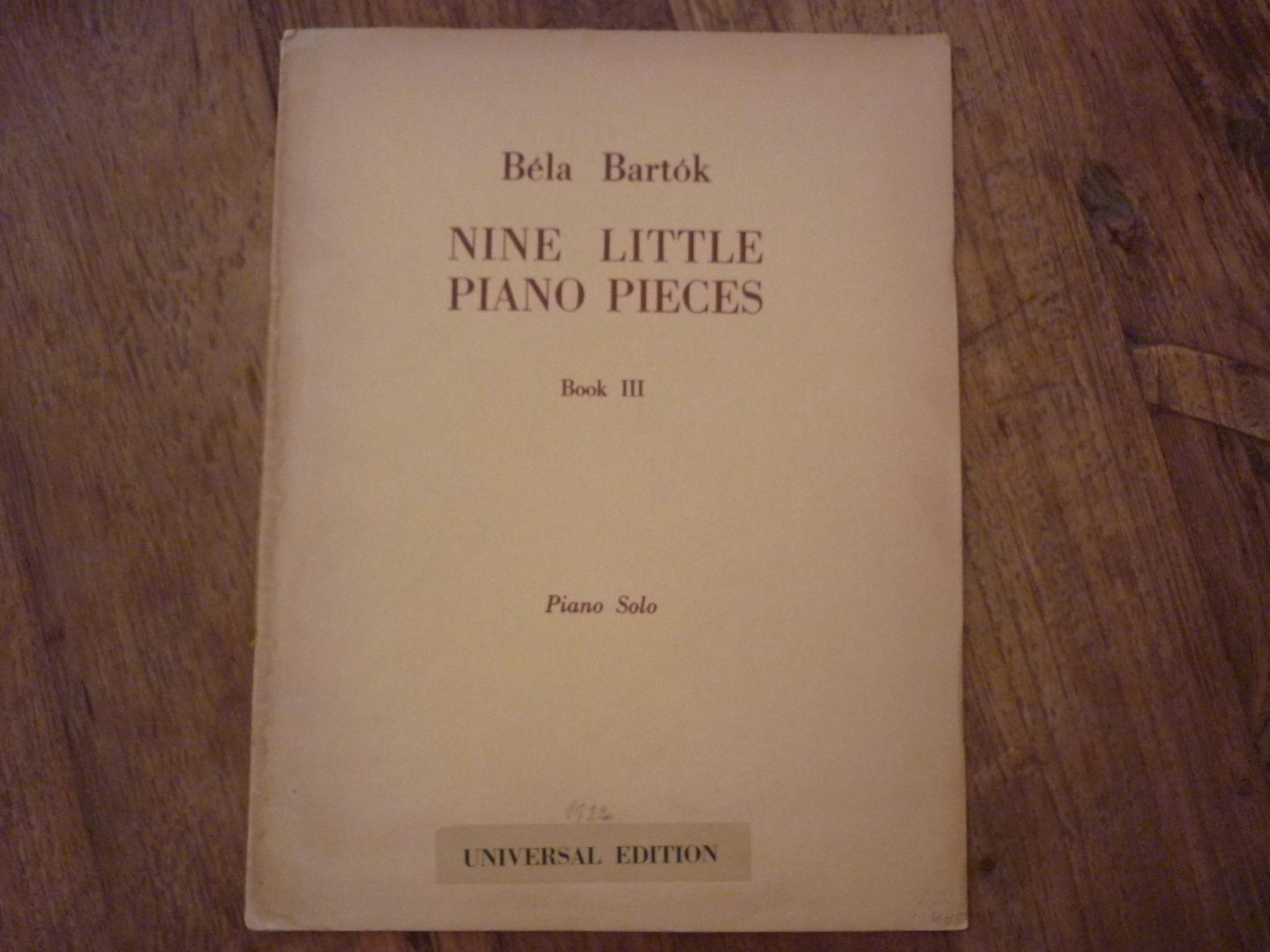 Bartók; Béla (1881–1945) - 9 Kleine Klavierstuecke - III; voor Piano