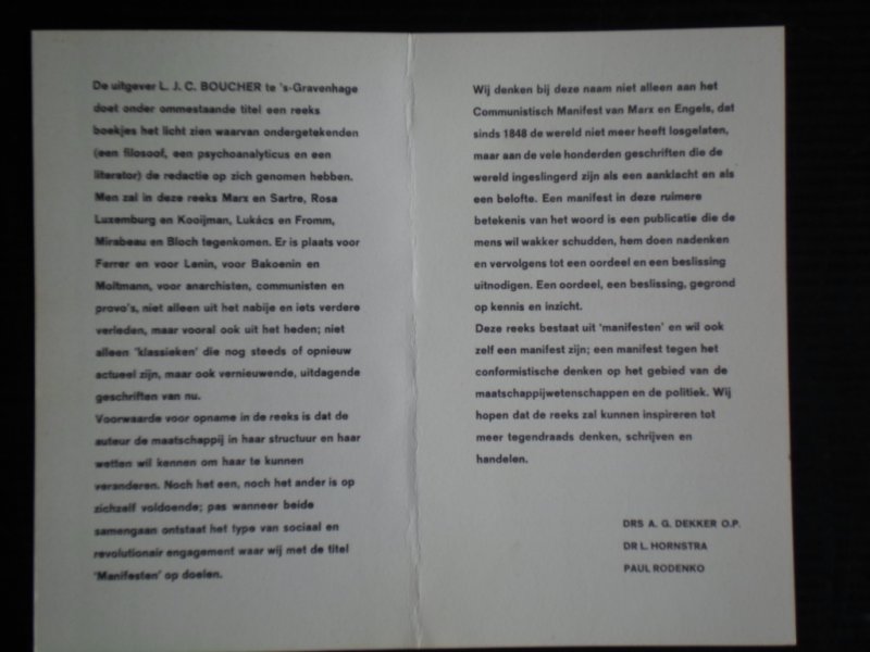 Boekfolder - Manifesten