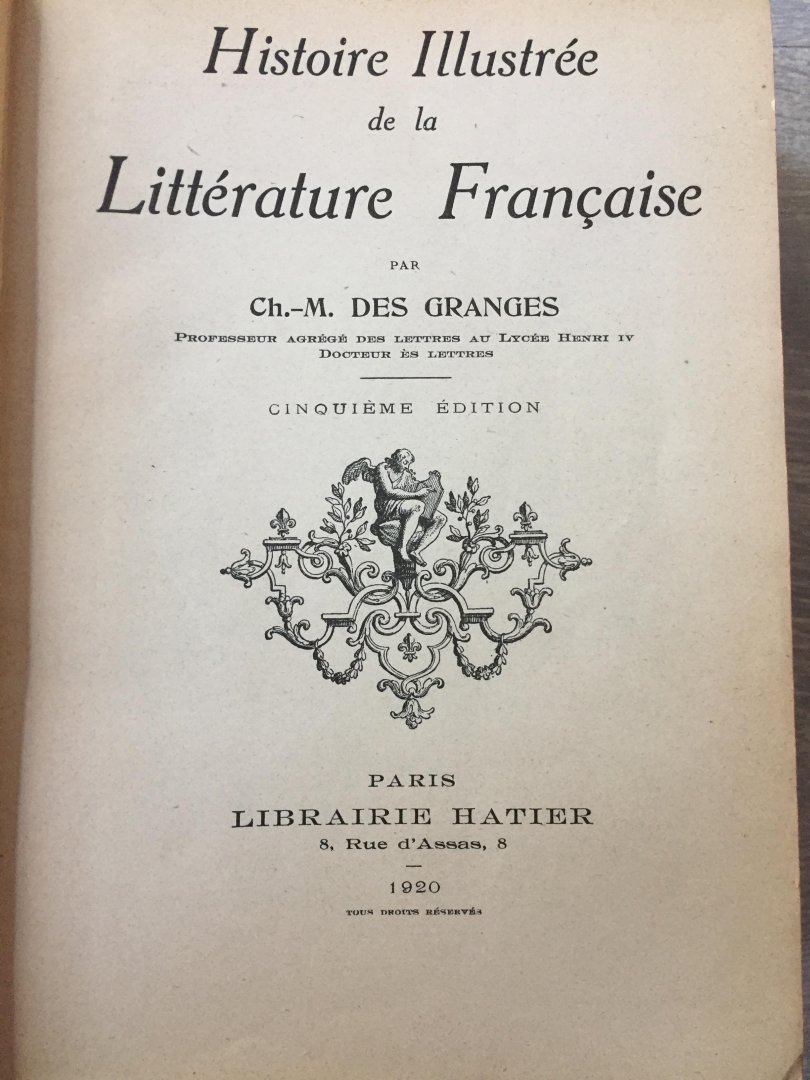 Des Granges - Histoire illustree de la litterature Française