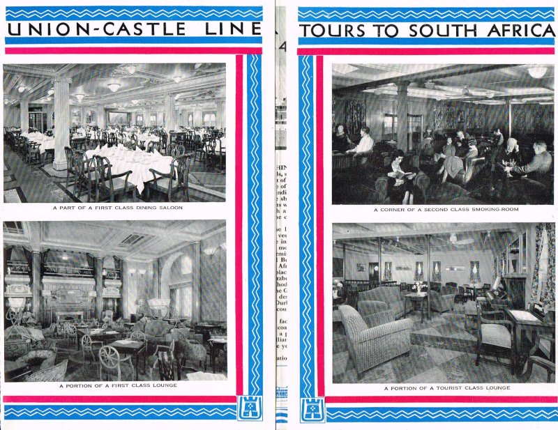 Union-Castle - Christmas & New Year Tours to South Africa 1934-1935 : The land of sunshine & Manificent scenery
