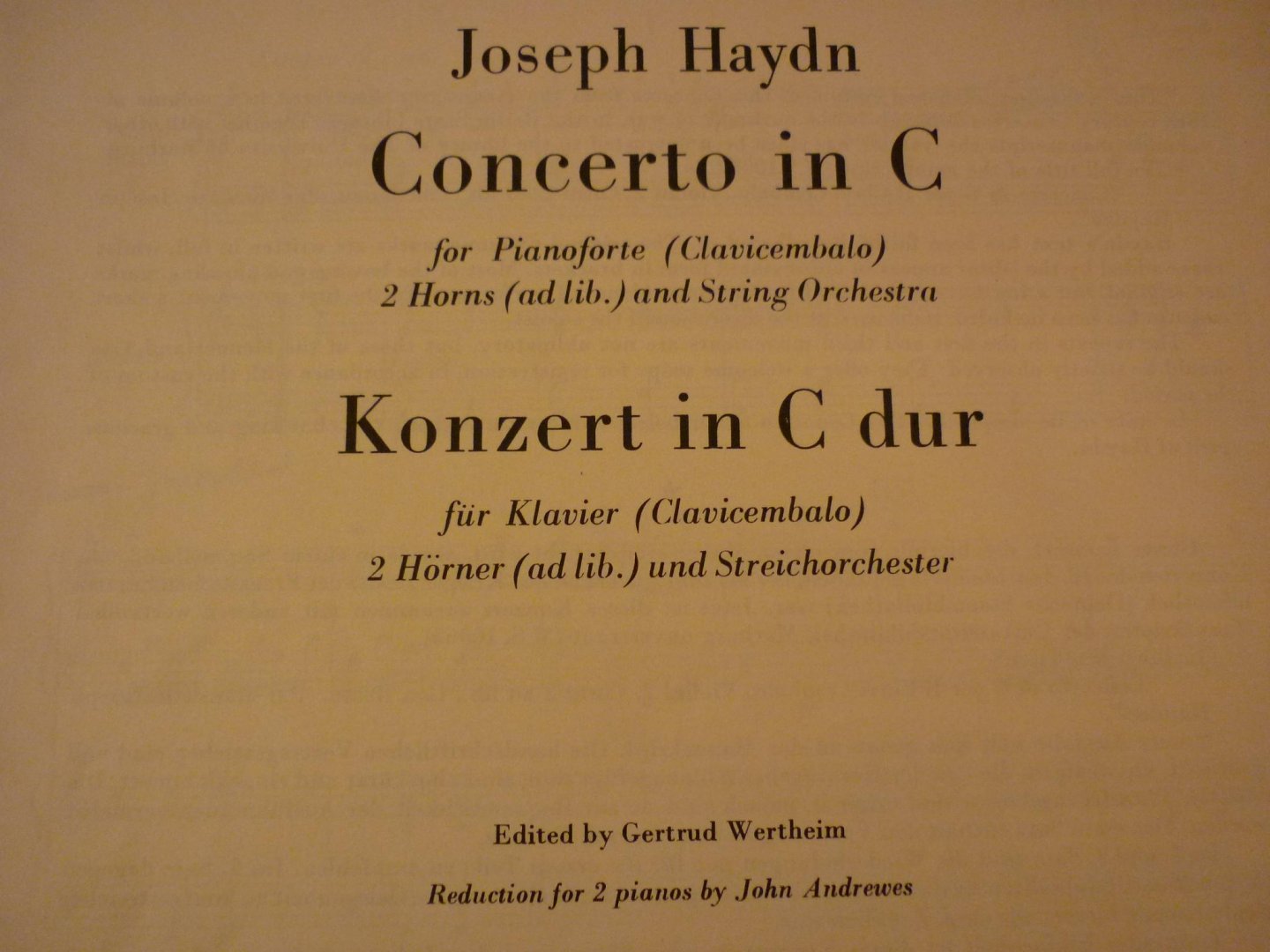 Haydn; Franz Joseph (1732-1809) - Piano Concerto in C; voor 2 piano's
