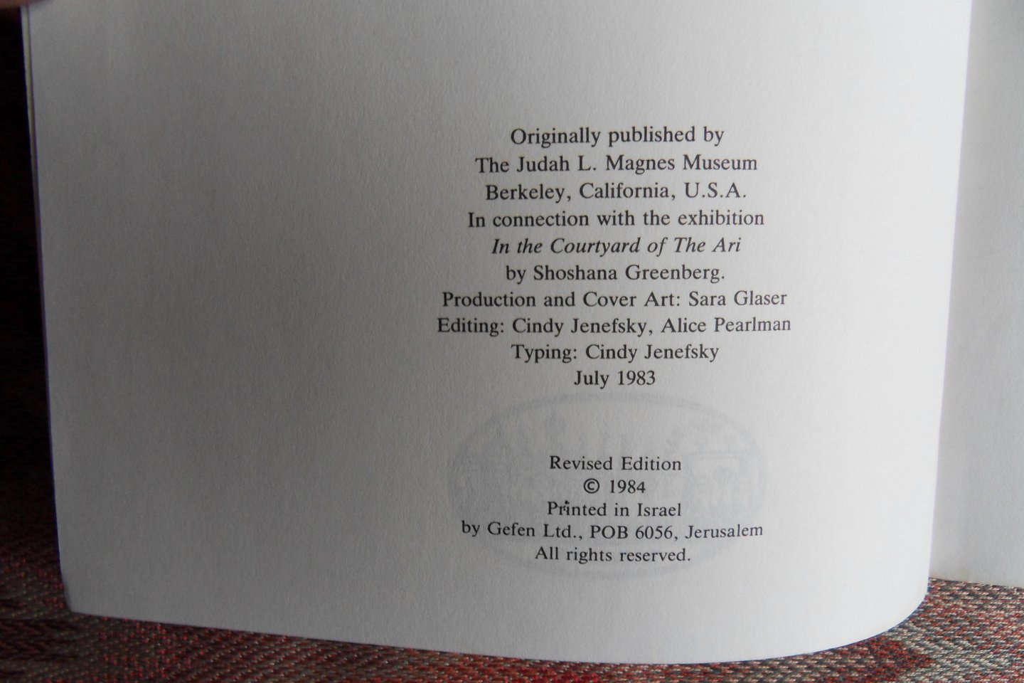 Silverman, Dov. [ Met GESIGNEERDE Opdracht ]. - Legends of Safed.