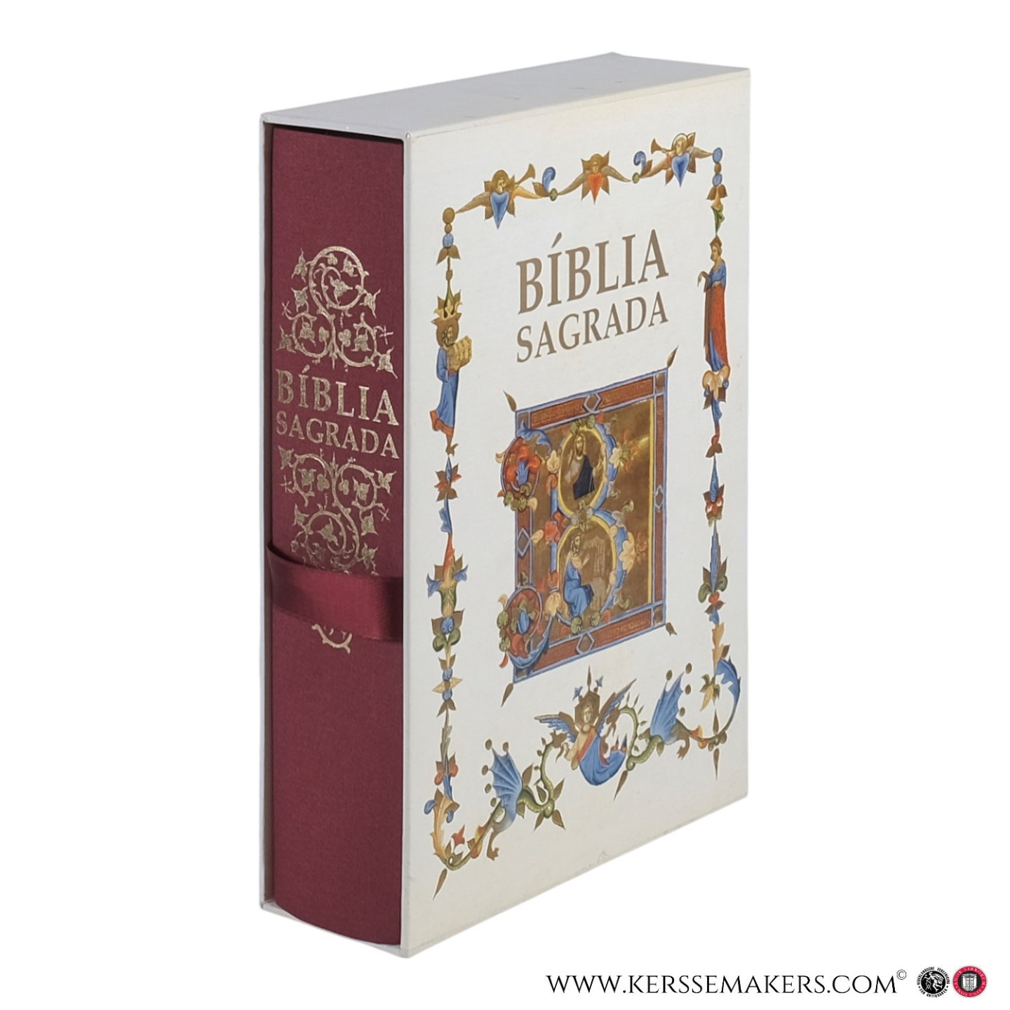 Oliveira, Raimundo de / Joao Gomes Filipe / Lamberto Schiatti (eds.). - Bíblia Sagrada. Com ilustrações "Bible de Sens" dos séculos XIV e XV.