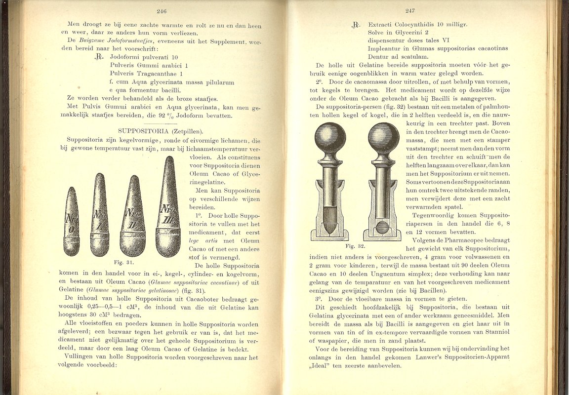 M.J.Schröder - Receptuur 1896 - fraaie band met goudopdruk. Handleiding bij het onderwijs in receptuur.