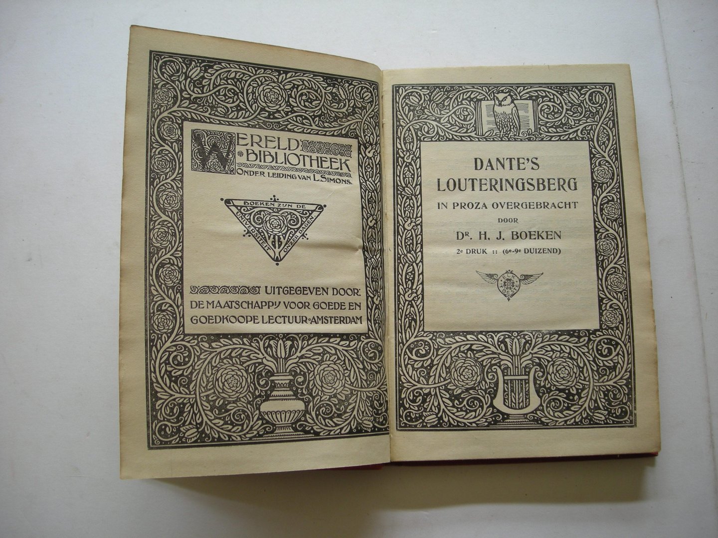 Boeken, Dr. H.J. - Dante's Louteringsberg in proza overgebracht