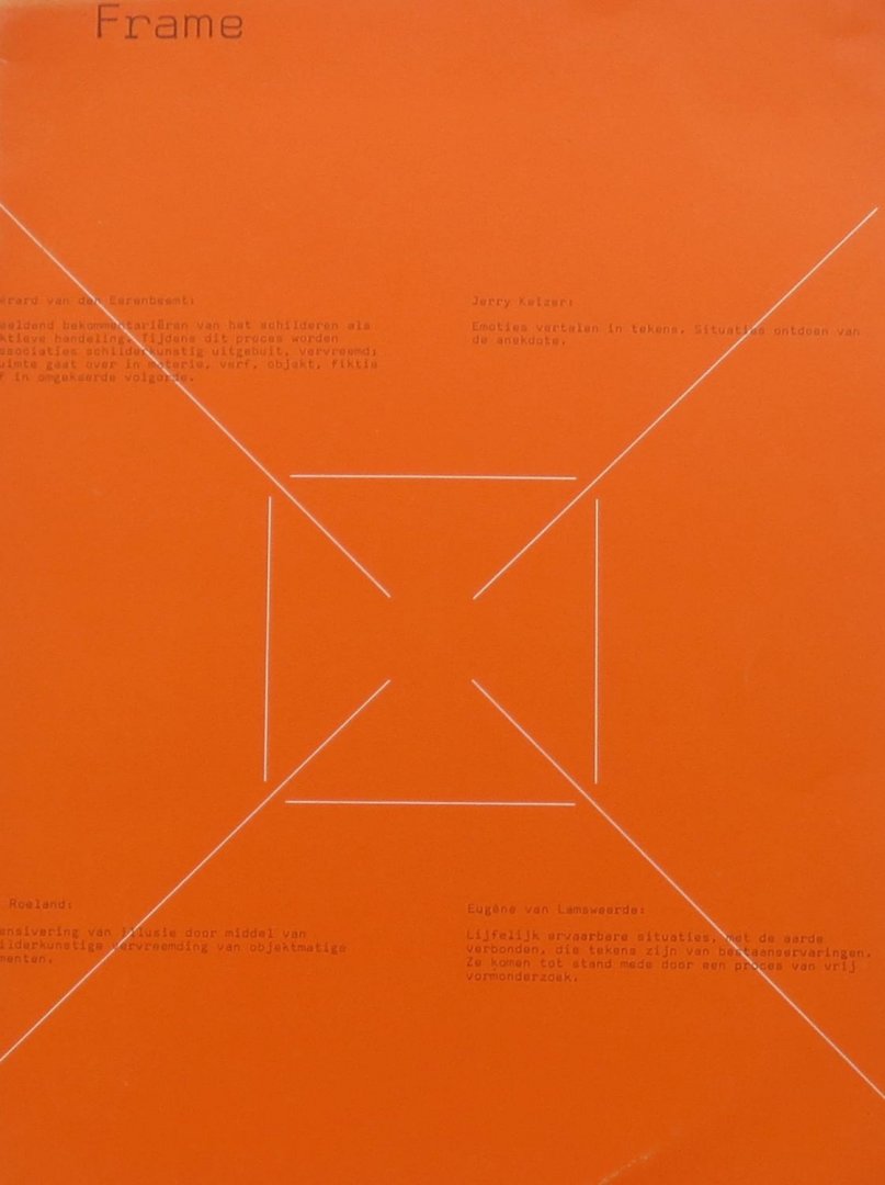 Eerenbeemt, Gerard van den ; Wim Crouwel (design) et al. - Frame : Gerard van den Eerenbeemt ..., Jerry Keizer ..., Jan Roeland ..., Eugéne van Lamsweerde