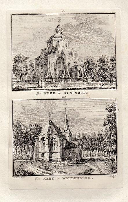 BEIJER, Jan de & Hendrik SPILMAN - [RENSWOUDE en WOUDENBERG]. - De kerk te Renswoude. - De kerk te Woudenberg.