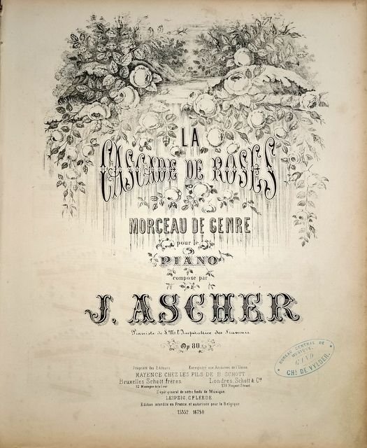 Ascher, Joseph: - La cascade de roses. Morceau de genre pour le piano. Op. 80