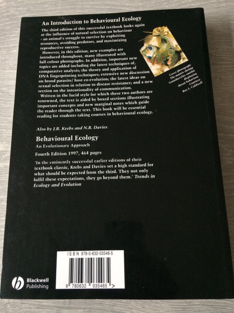 Davies, Nicholas B. - An Introduction to Behavioural Ecology