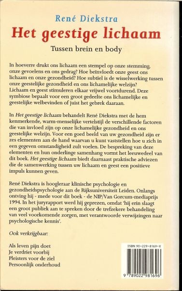 Diekstra, Rene F.W. - Het geestige lichaam .. Tussen brein en body