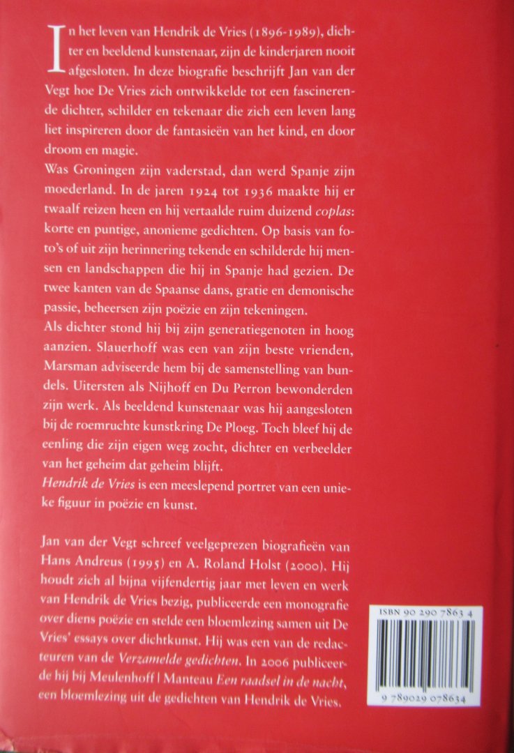 Vegt, Jan van der - Hendrik de Vries Biografie