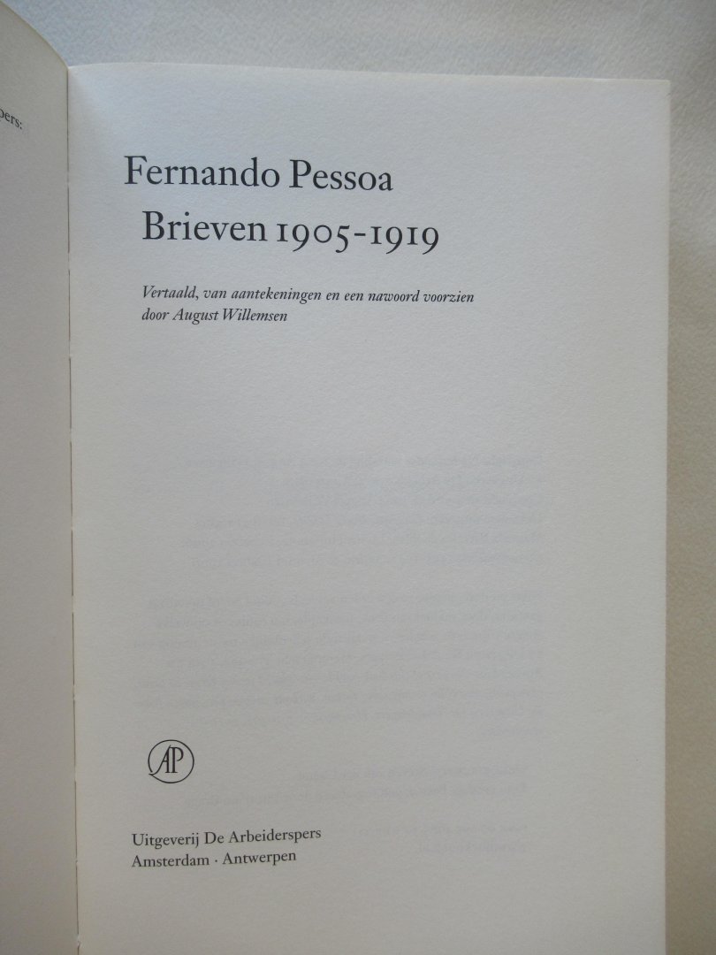Pessoa Fernando - Brieven 1905-1919