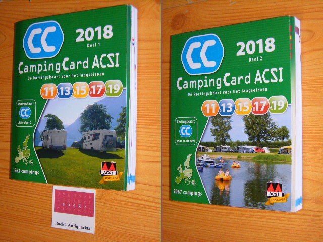 Verbeek, Willeke (red.) - CampingCard ACSI 2018 - set 2 delen [compleet met mini-atlas en kortingskaart]