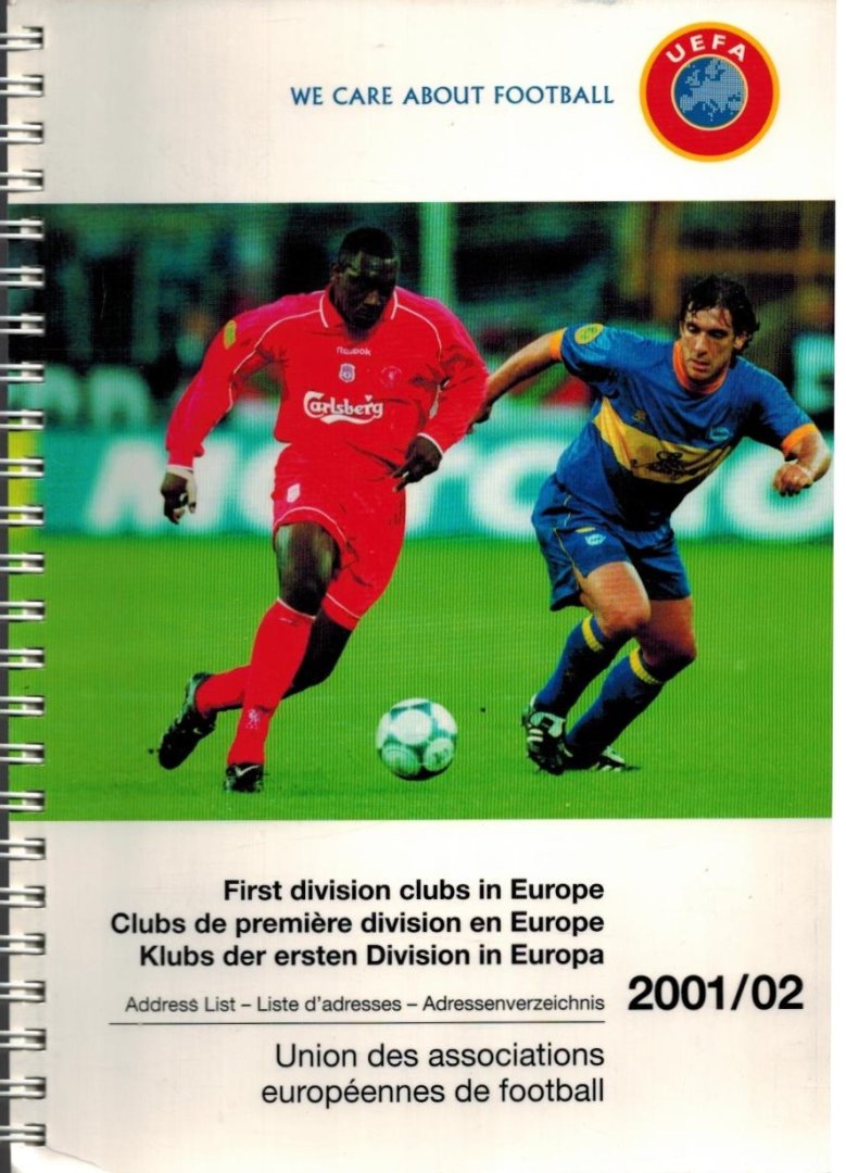  - First division clubs in Europe -Adress List 2001-02
