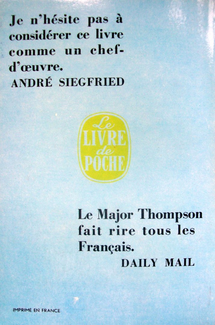 Daninos, Pierre - Les carnets du major W. Marmaduke Thompson (Découverte de la France et des Français)  (FRANSTALIG)