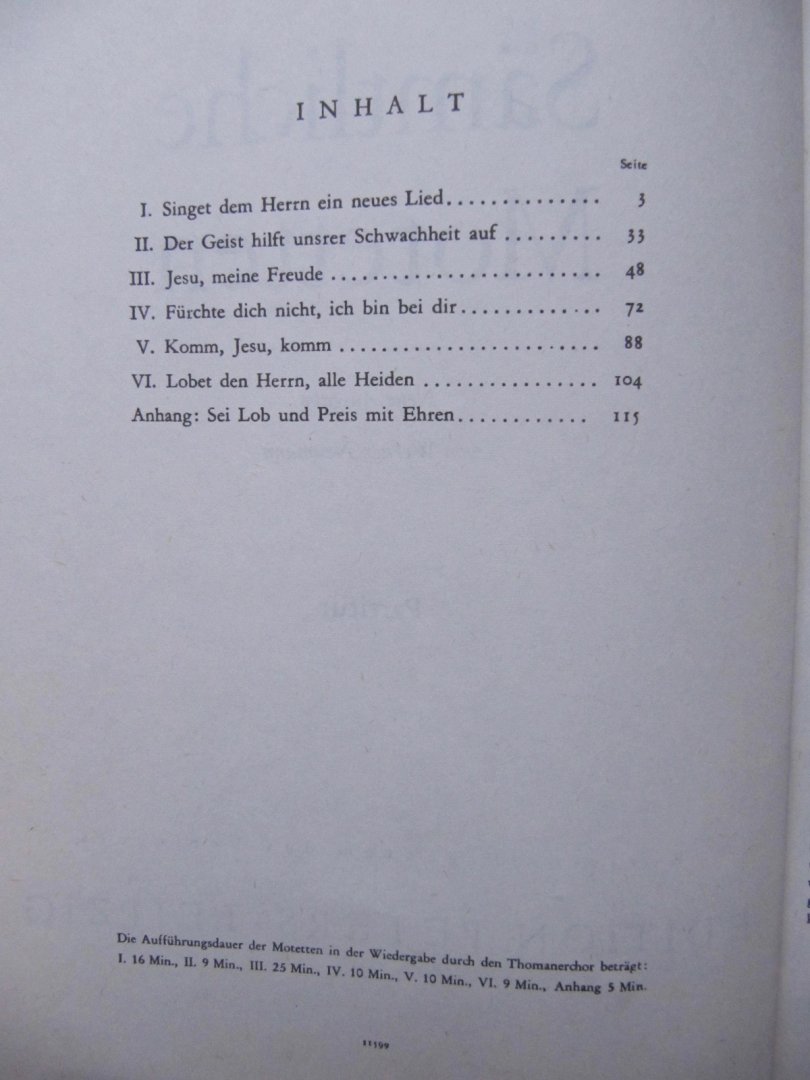 Werner Neumann - Bach Motetten- Partitur