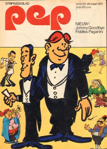 Diverse tekenaars - PEP 1971 nr. 13, stripweekblad, 20-26 maart 1971 met o.a. DIVERSE STRIPS (ASTERIX/ERWIN/RIK RINGERS/MICHEL VAILLANT/LUCKY LUKE)/BOB SPAAK (2 p.)/JOHNNY GOODBYE (COVER TEKENING), goede staat
