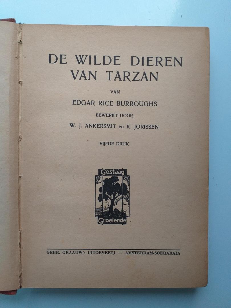 Burroughs, Edgar Rice - De wilde dieren van Tarzan