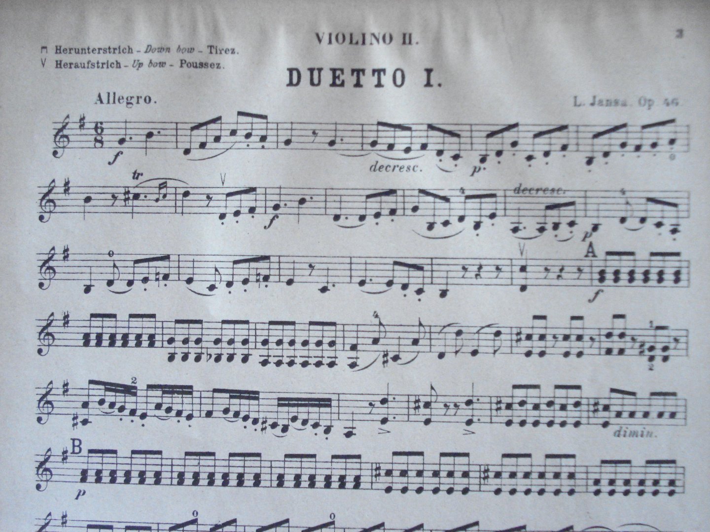 Jansa, L. - Jansa. Duette für 2 Violinen. Opus 46