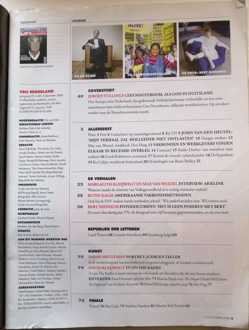 Frits van Exter, Marleen Slob, Mischa Cohen - VN Vrij nederland Op tournee met Cees Nootenboom