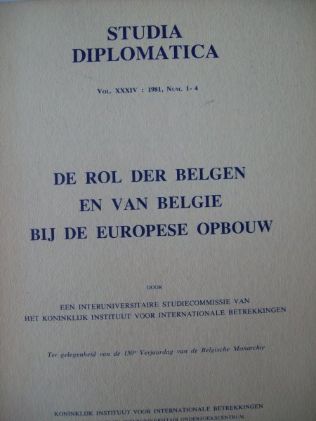  - "De Rol der Belgen en van België bij de Europese opbouw"