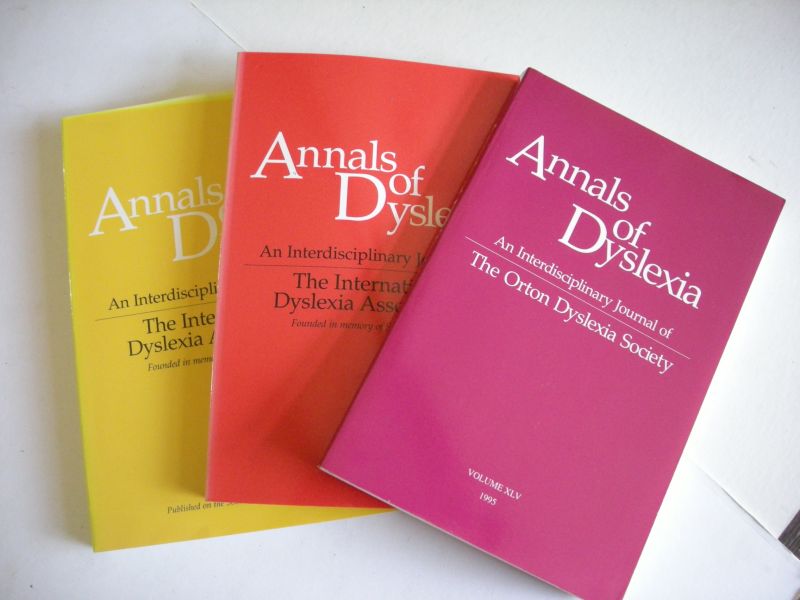 Fowler, A. and Ganschow, L., ed. - Annals of Dyslexia - An interdisciplinary Journal of the Orton Dyslexia Society, 3 Volumes