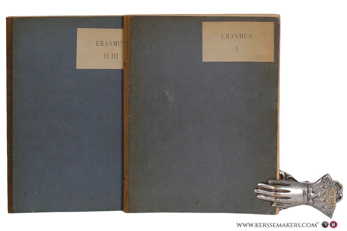 Erasme / Erasmus. - Bibliotheca Erasmiana. Répertoire des oeuvres d'Érasme. 1-3 série [ in 2 volumes ]. 1. Liste sommaire et provisoire des diverses éditions de ses oeuvres. 2. Auteurs publiés, traduits ou annotés par Érasme. 3. Sources. Biographies d'Érasme ...