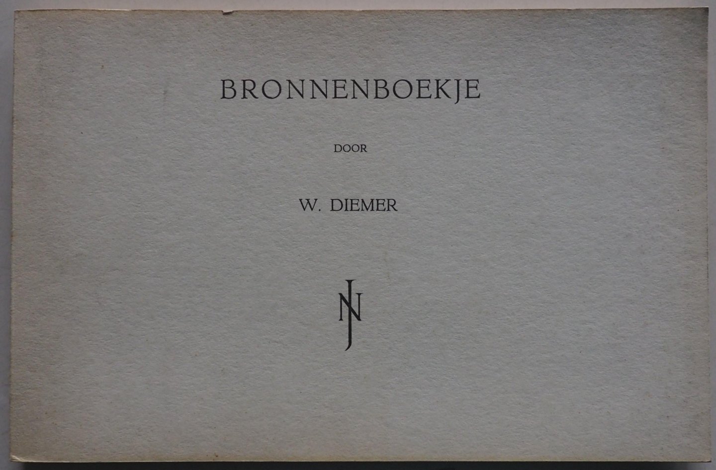 Diemer, W. - Bronnenboekje Eerste deeltje van 1880 tot heden