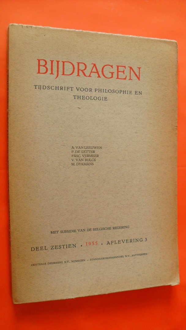 van Leeuwen/ Vermeer/  van Bulck e.a. - Bijdragen tijdschrift voor Philosophie en Theologie ofwel  Filosofie en Theologie