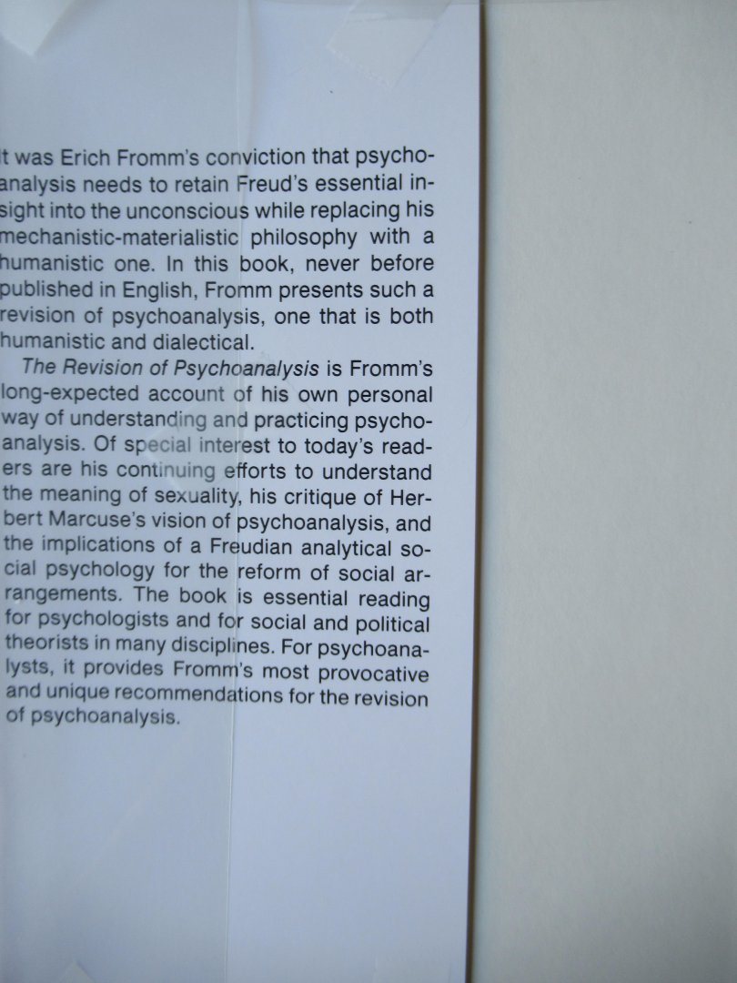 Fromm, Erich (Funk, Rainer) - The revision of psychoanalysis