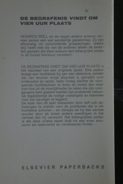 Boll, Heinrich - 2 beken: DE BEGRAFENIS VINDT OM VIER UUR PLAATS; een roman geschreven door tien auteurs    &   Vrouwen Voor Rivierlandschap (gebonden)