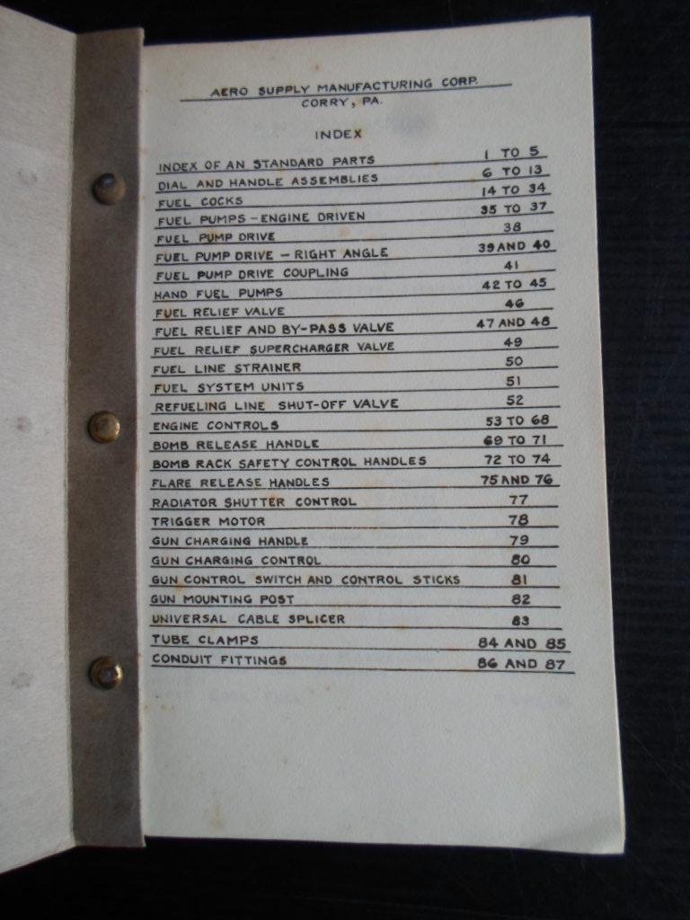 PA Corry - Aero Supply Mfg Corp. Manufacturers of Aircraft Accessories,  Installation- and Instruction Drawings, Factory catalogue