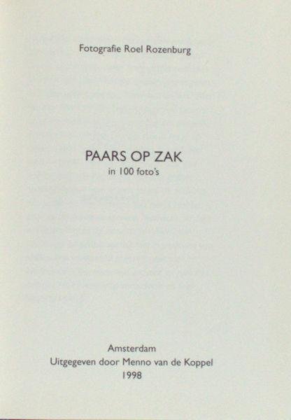 Rozenburg, Roel. - Paars op zak in 100 foto's.