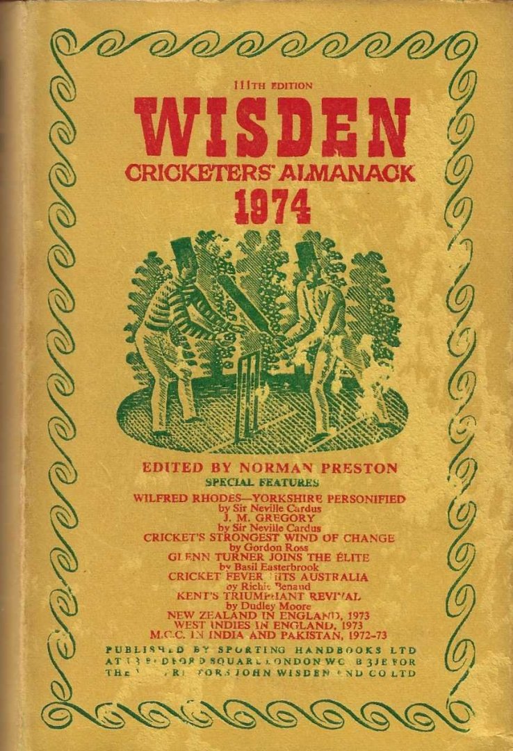 Preston, Norman - Wisden Cricketers' Almanack 1974 -111th edition