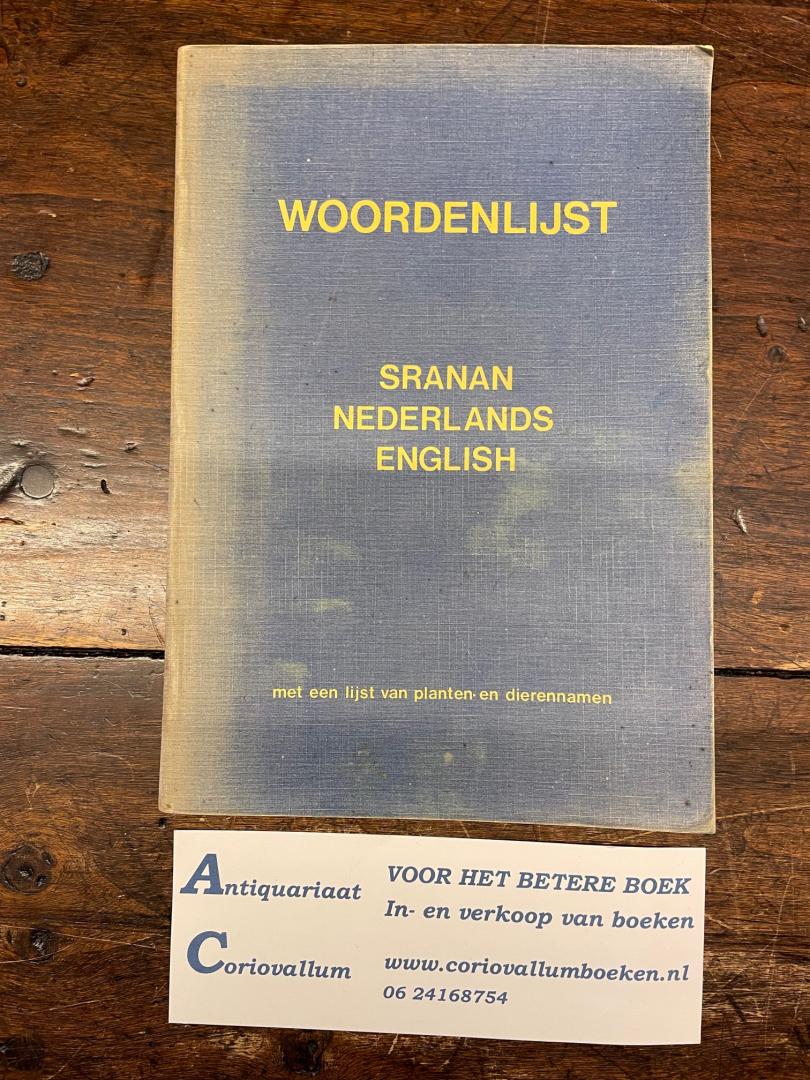 Lichtveld, Lou (inl) - Woordenlijst Sranan Nederlands English - met een lijst van planten- en dierennamen