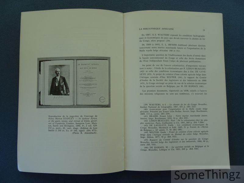 Geeraerts, Pierre. - La bibliothèque africaine: quatre-vingt-cinq ans d'activité bibliographique africaine.