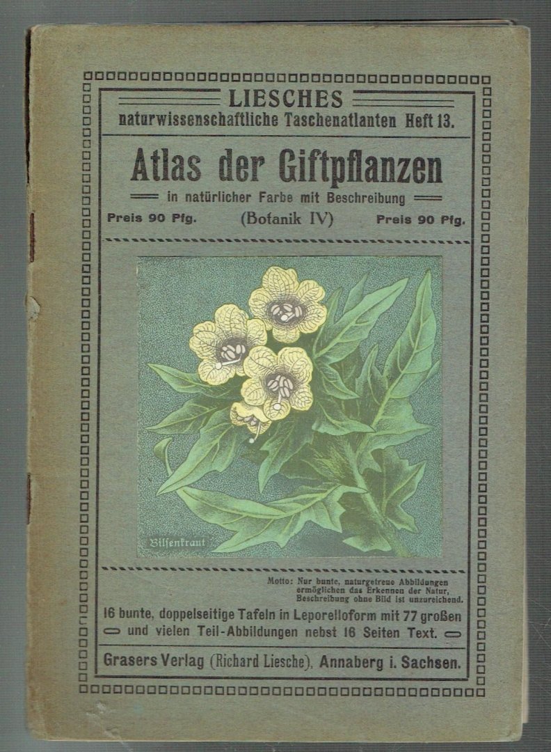  - Atlas der Giftpflanzen, Liesches naturwissenschaftliche Taschenatlanten Heft 13 in Leporelloform