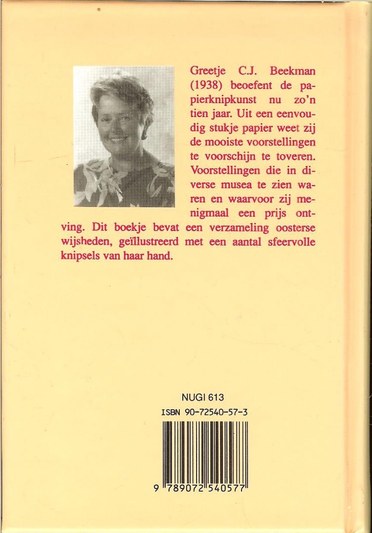Beekman, Greetje en  Verzameld door:  Ingrid Stork - Oosterse wijsheden met knip-kunststukjes van Greetje Beekman