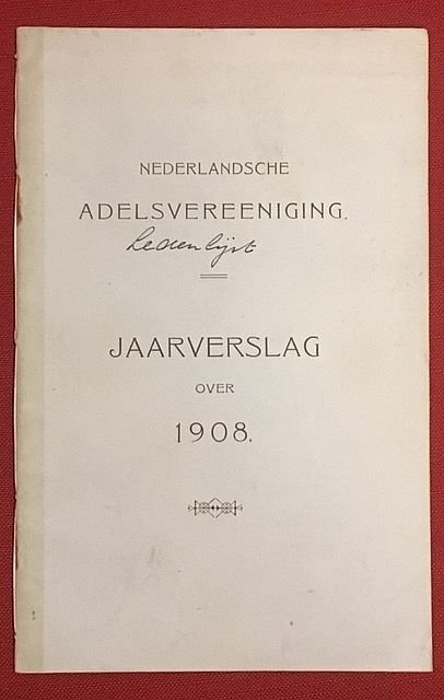 Nederlandse - Nederlandse Adelsvereeniging : jaarverslag over 1908