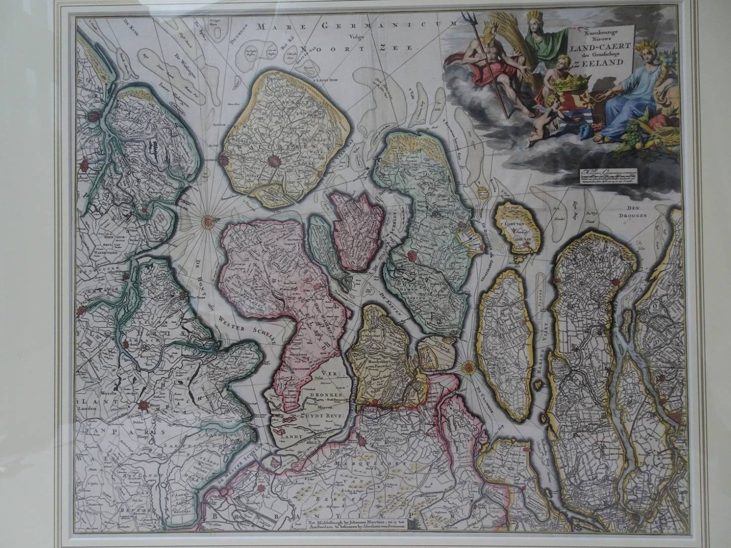 Zeeland.. - Naeukeurige Nieuwe Land-Caert des Graefschaps Zeeland.