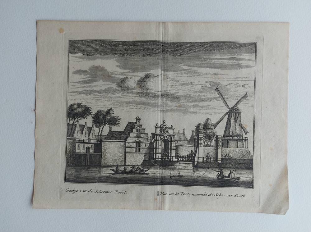 L. Schenk, A. Rademaker - Gesigt van de schermer Poort - Vue de la Porte nomme de Schermer poort
