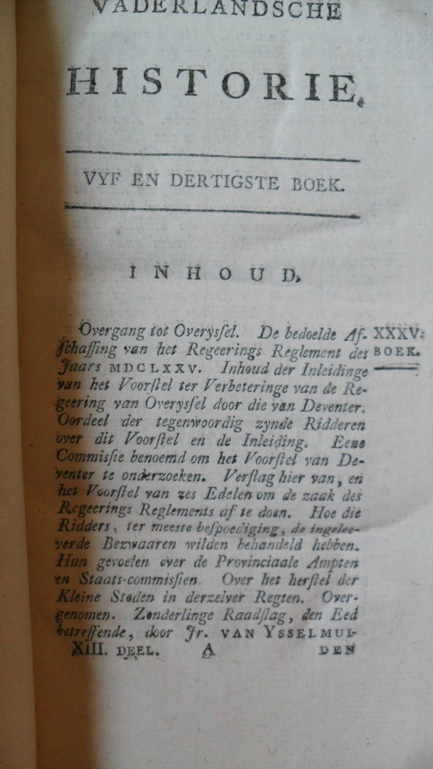 Wagenaar - Vaderlandsche Historie vervattende de Geschiedenissen der Vereenigde Nederlanden met Plaaten (13e deel)