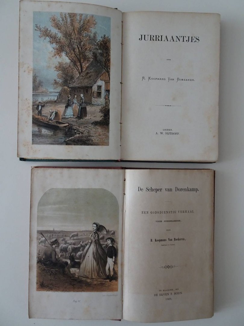 Koopmans Van Boekeren, R. - De Scheper van Dorenkamp; een godsdienstig verhaal voor jongelieden (I). Toegevoegd van dezelfde auteur: Jurriaantjes (II).