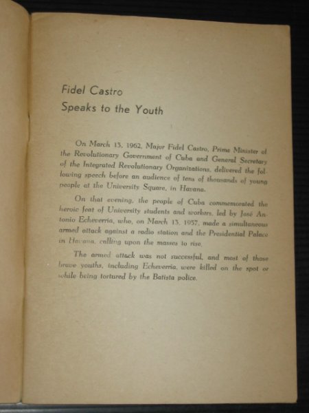  - Fidel Castro speaks to the youth
