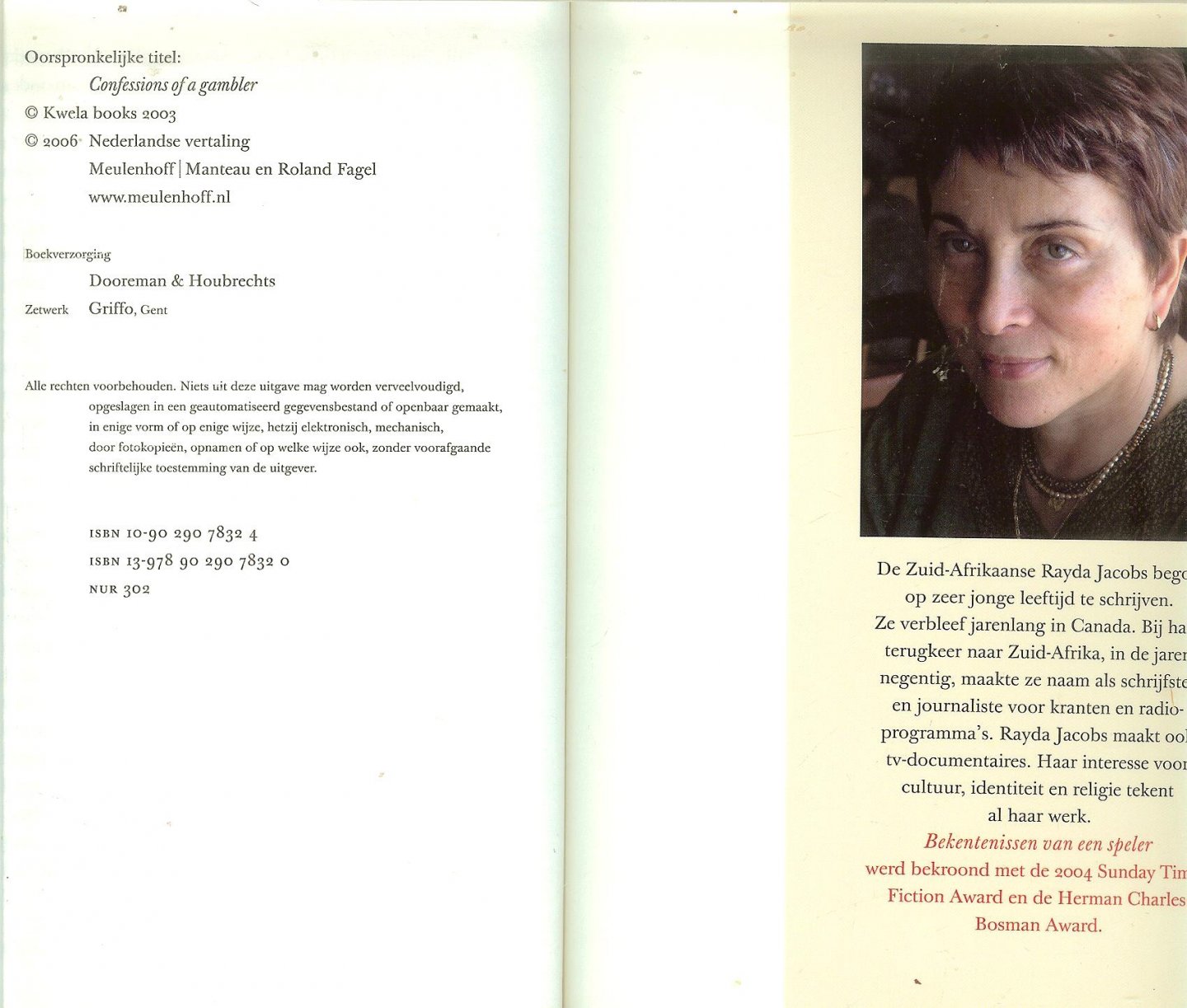 Jacobs, Rayda Vertaald door Roland Fagel - Bekentenissen van een speler