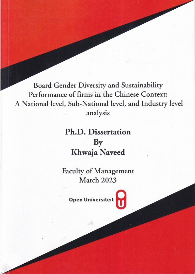 Naveed, Khwaja - Board gender diversity and sustainability performance of firms in the Chinese context: a national level, sub-national level, and industry level analysis