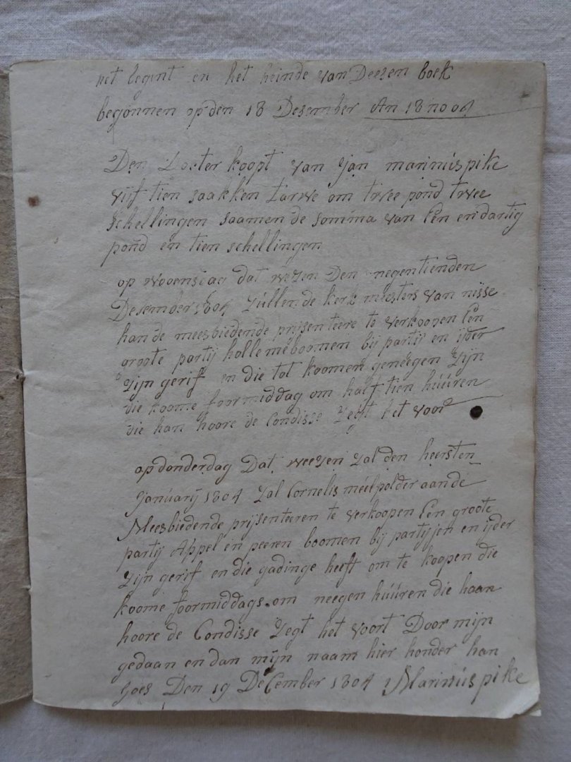 Pyke, Marinus. - Manuscript. Met aantekeningen in de jaren 1804 en 1805.