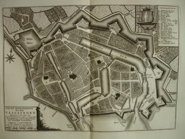 Vlissingen. - Nieuwe grondtekening der stad Vlissingen.