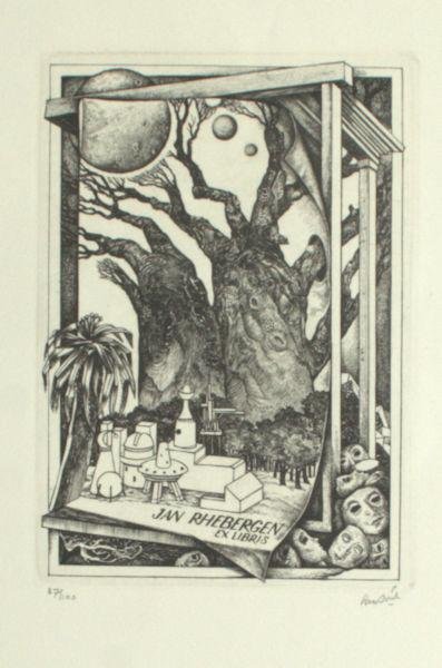 Strik, Lou. - Exlibris voor Jan Rhebergen.